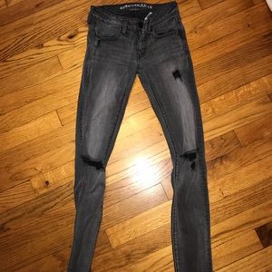 Black/Gray AE Skinny Jeans